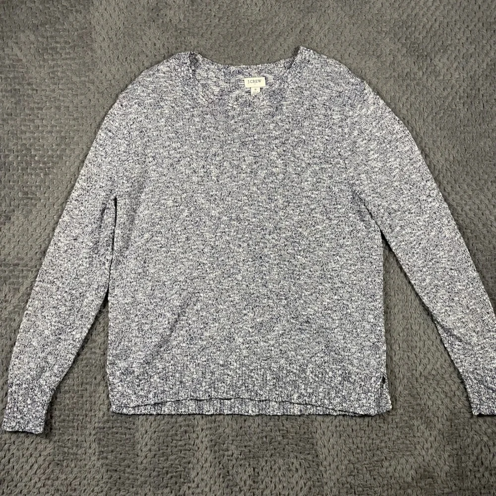 J.Crew Womens Blue‎ Marled Knit Pullover Sweater Small Classic Casual Cozy